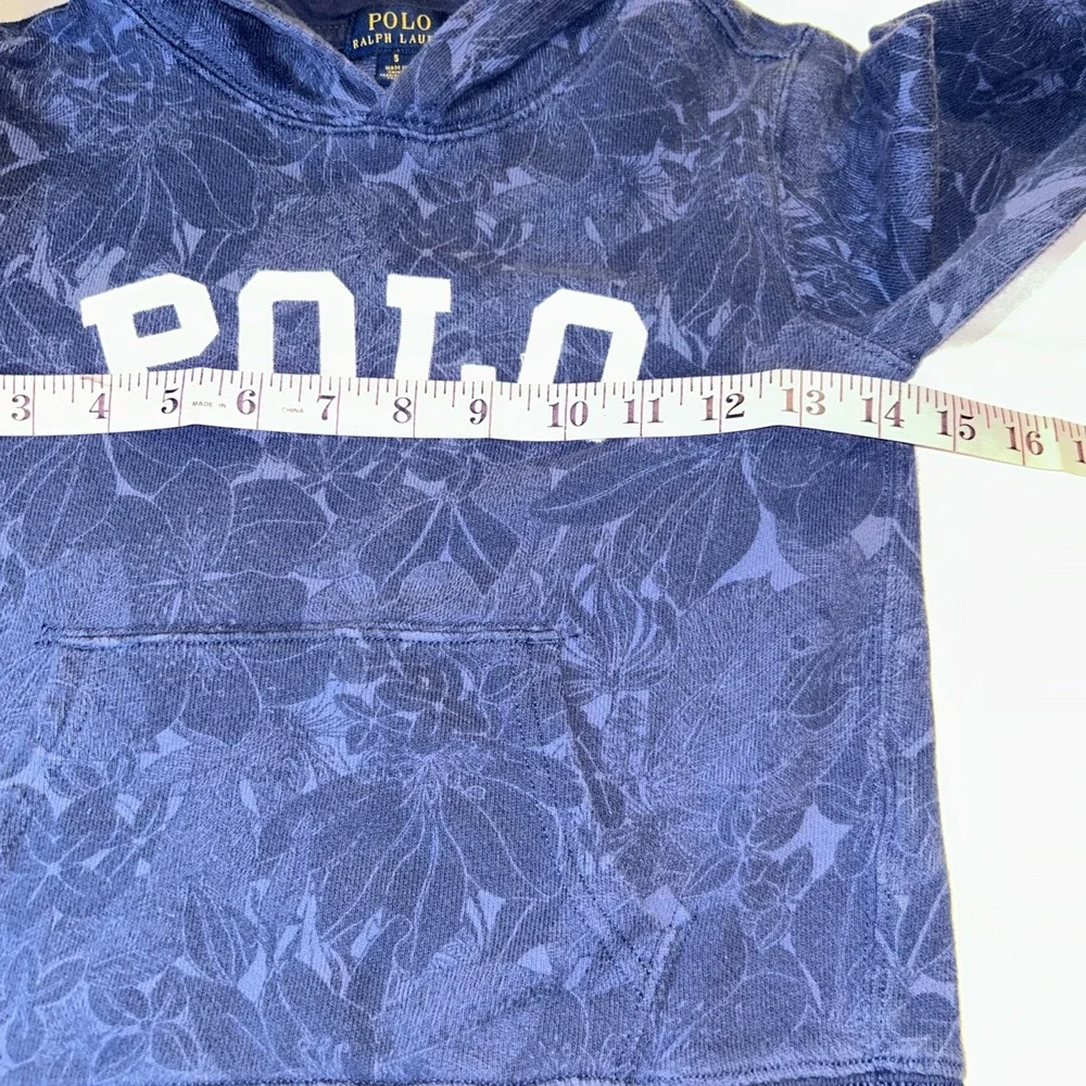 Polo Ralph Lauren Kids Boys Navy Logo Tropical Pattern Pullover Hoodie  Sz‎ 8